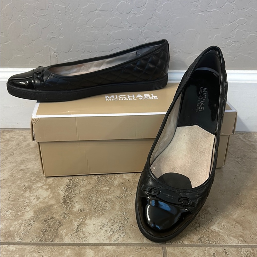 Michael Kors Black Quilted Flats